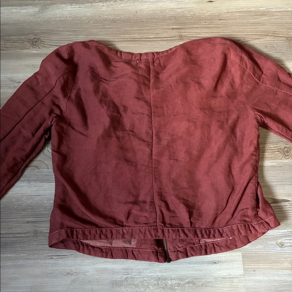 Lucky Brand lightweight Jacket Women’s M Terracotta Linen Blend Full Zip Boho - Picture 9 of 10